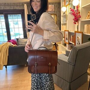 Leather satchel bag
